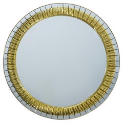 Round Sunburst Wall Mirror by Cristal Arte, Italy