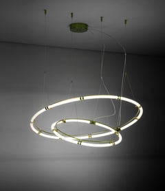 Round Suspension Endless, Matt Metallic Green metal frame, Modern Design, Italy