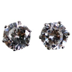 Round Swarovski Crystal Sterling Silver Stud Earrings