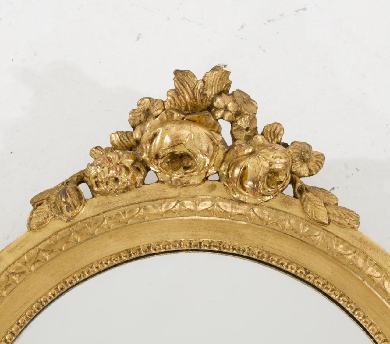 Miroir rond suédois, 19e siècle. Bon état - En vente à Aalsgaarde, DK