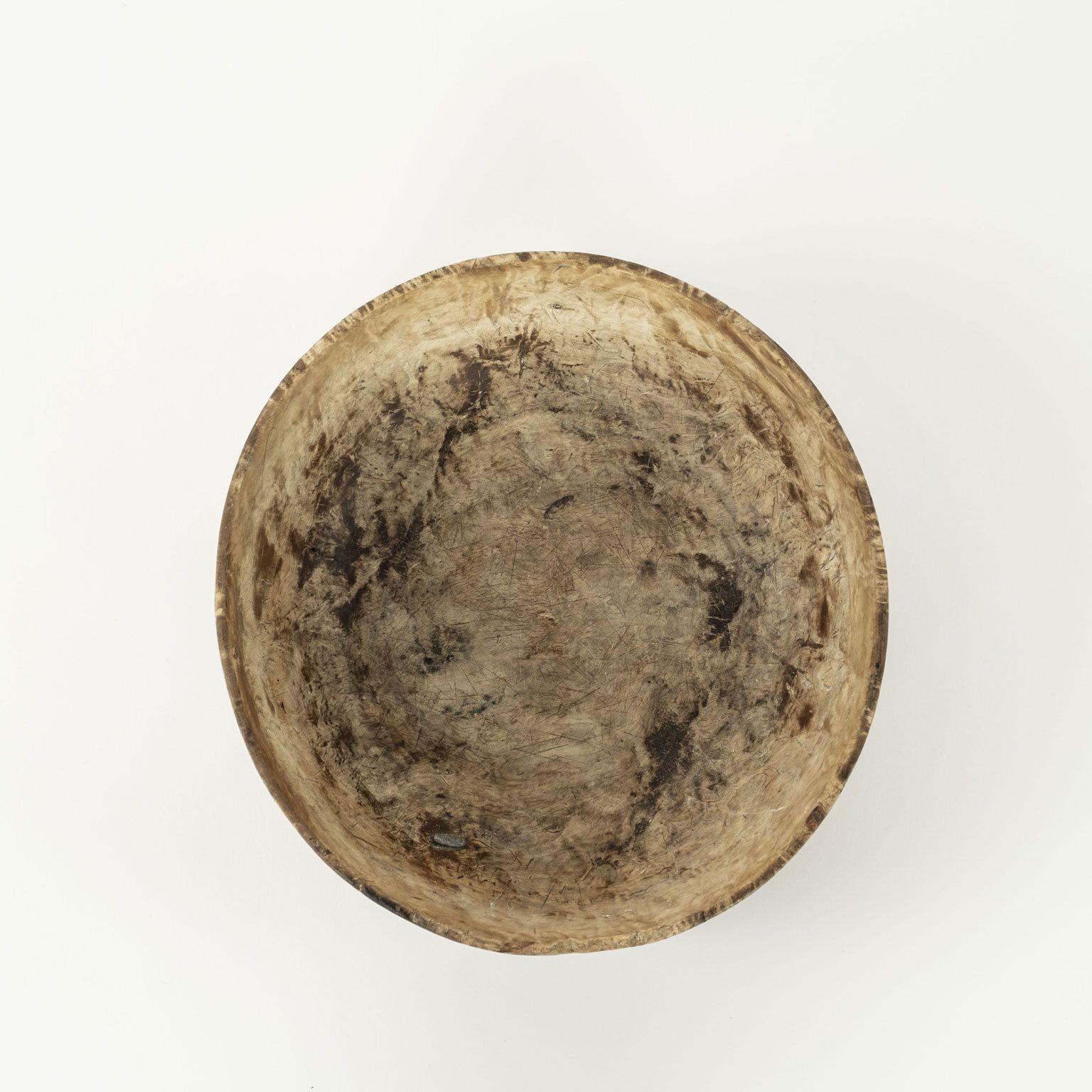 19th Century Round Swedish Root Wood Bowl