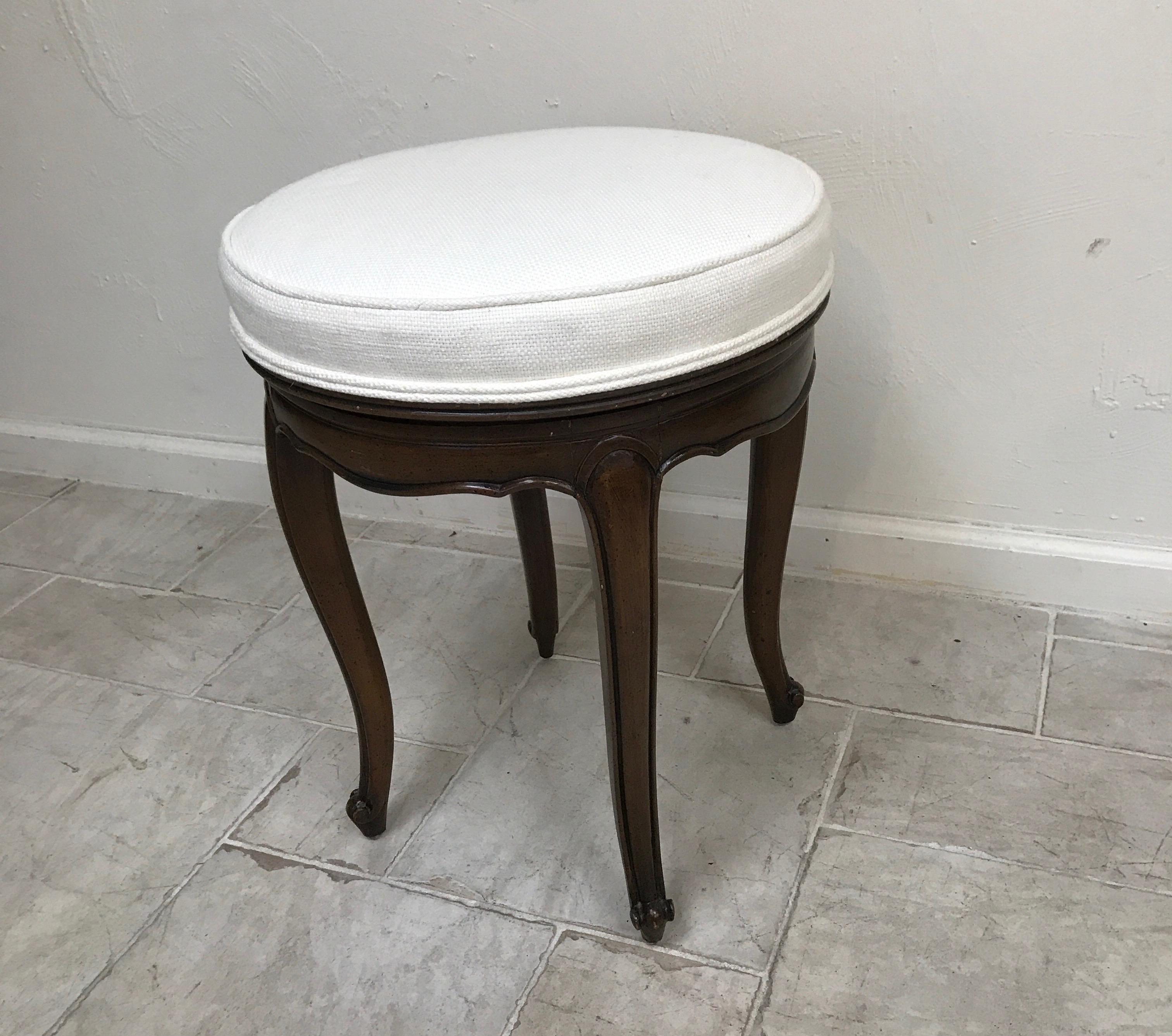 20th Century Round Swivel Louis XV Style Vanity Stool