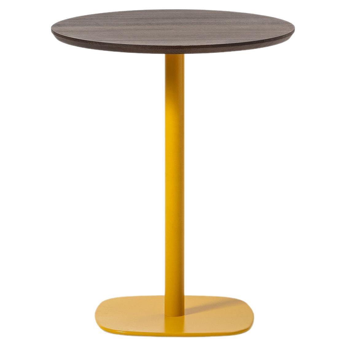 Round Table 532-1, Solid Oak, Metal, Yellow, Colors, Restaurant, Bar, Contract For Sale