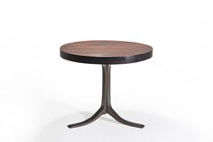 Round Table, Reclaimed Hardwood and Sand Cast Brass Base by P. Tendercool