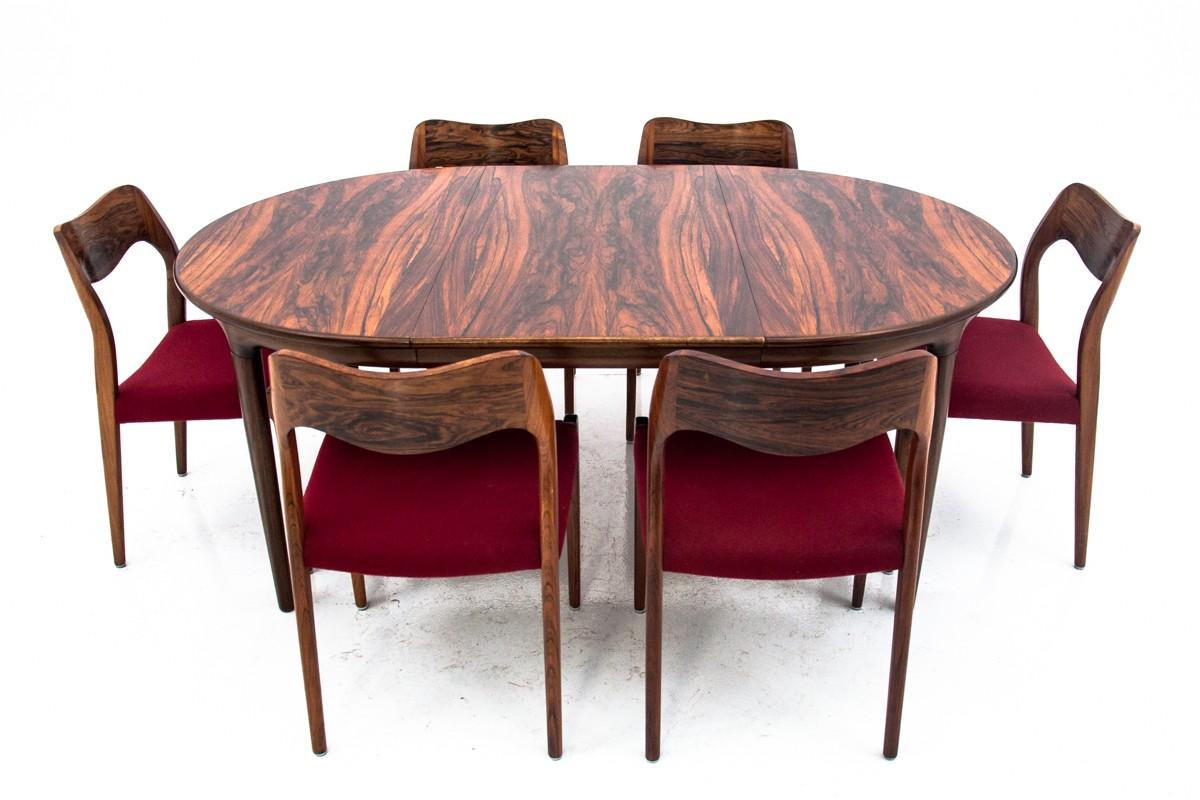 Round Table and Chairs by Niels O. Møller, Denmark, 1960s 5