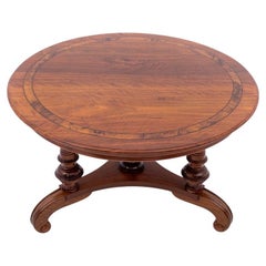 Antique Round table - bench, Northern Europe, late 19th century. After renovation.