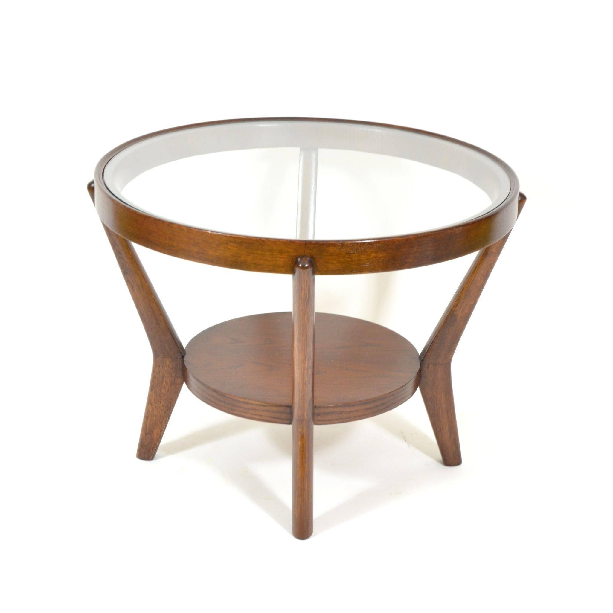 Mid-Century Modern Round Table by Kropáček and Koželka, 1950s For Sale