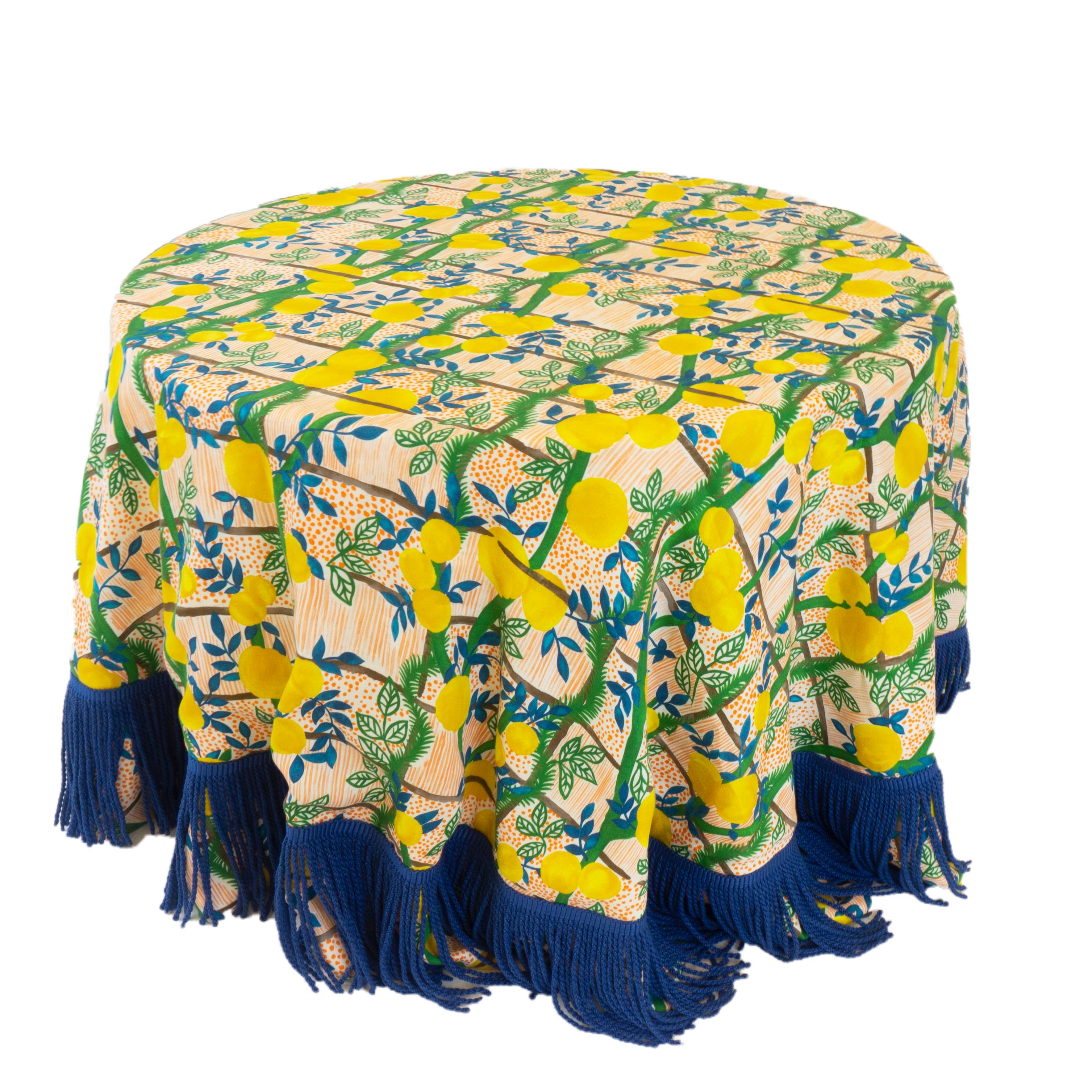 round tablecloth with fringe