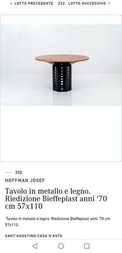 Round Table Designed by Josef Hoffmann for Bieffeplast, 1970s