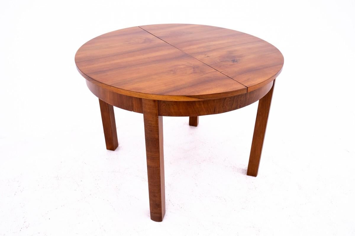 Polish Round table in Art Deco style, Poland, 1940s. After renovation.