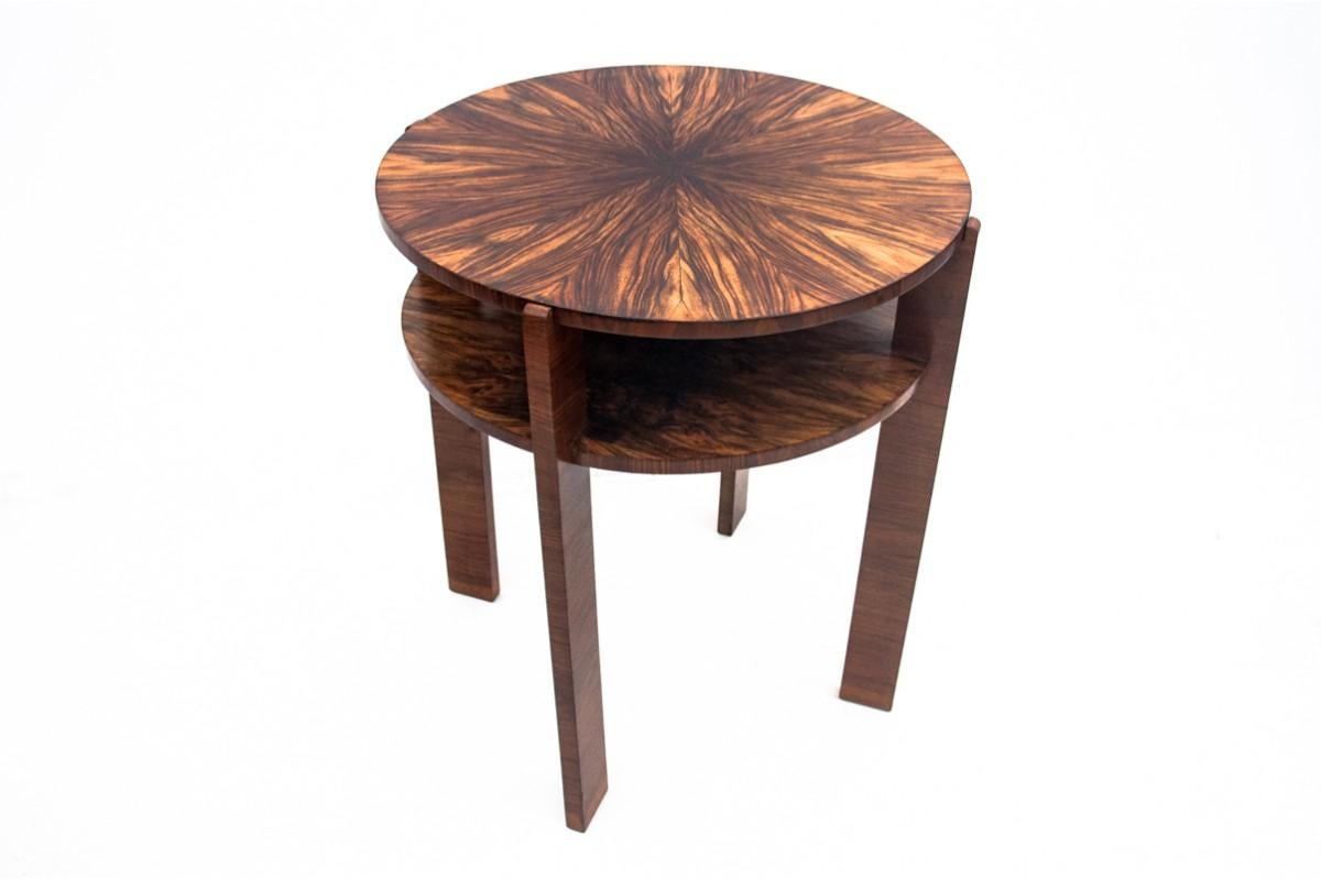 Polish Round table in Art Deco style, Poland, 1940s. For Sale
