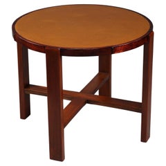 Round Table in Cherry Wood and Mahogany from the 1930s