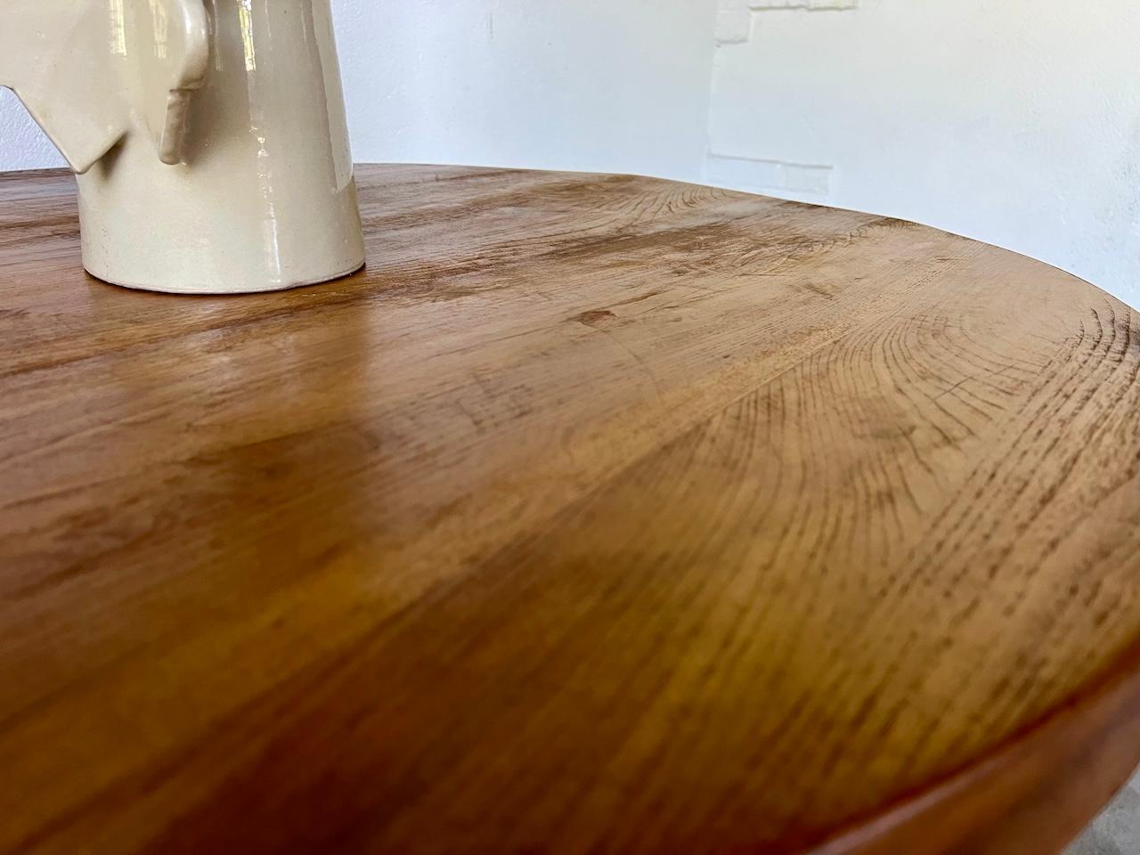 Round table in solid elm by Pierre Gautier Delaye 5