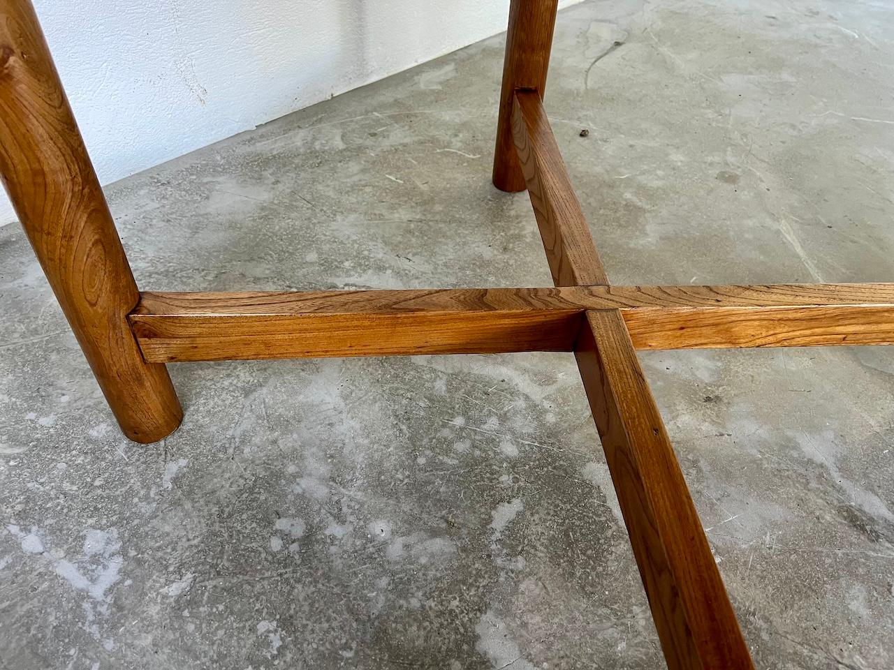 Round table in solid elm by Pierre Gautier Delaye 7