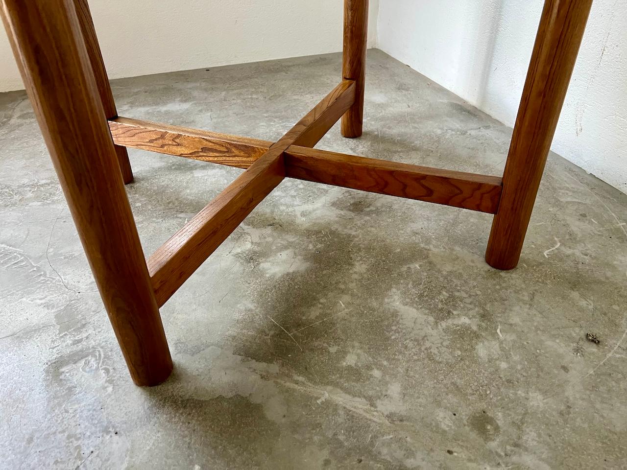 Round table in solid elm by Pierre Gautier Delaye 9