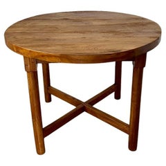 Round table in solid elm by Pierre Gautier Delaye