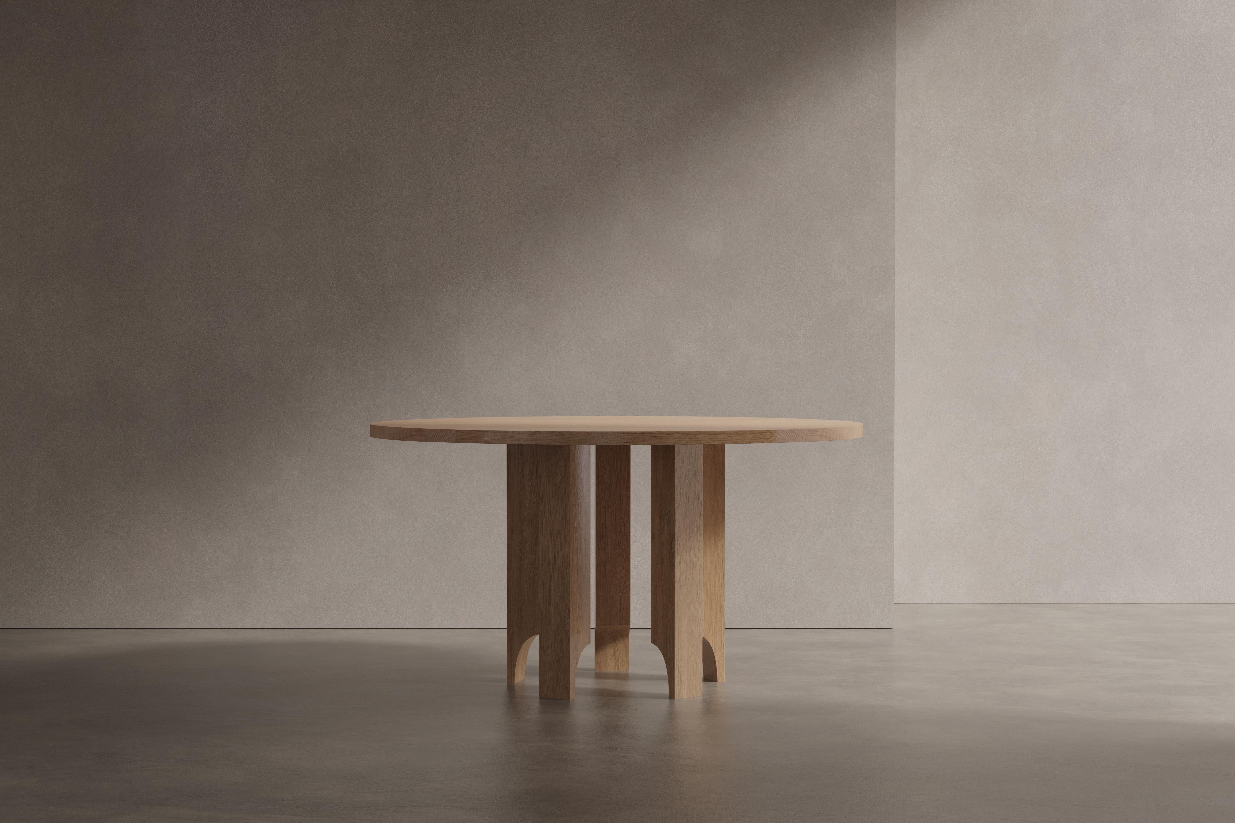 Bringing lightness and elegance to its heavy materials and shapes. The Acer Table is a balancing act between its heavy solid volumes and light pointing legs featuring semi arched voids. Designed by Aad Bos and crafted in the Netherlands. 

Mokko is