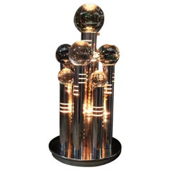Round Table Italian Design Sciolari Steel Ball Glass Minimalist Razional Design