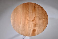 Round Table, Reclaimed Hardwood and Sand Cast Aluminum Base
