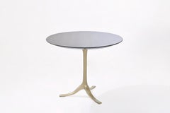 Round Table, Reclaimed Hardwood and Sand Cast Brass Base by P. Tendercool