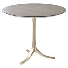 Round Table, Reclaimed Hardwood and Sand Cast Brass Base by P. Tendercool