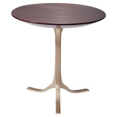 Round Table, Reclaimed Hardwood, Sand Cast Brass Base by P. Tendercool