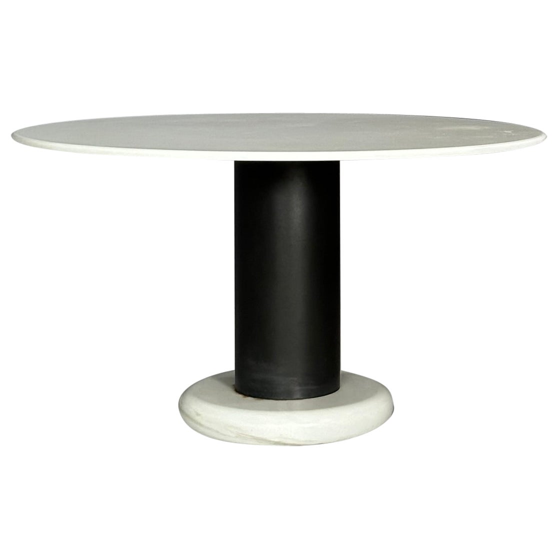 Round table "Red Lotus" Ettore Sottsass for Poltronova white marble top