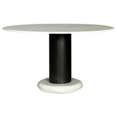Round table "Red Lotus" Ettore Sottsass for Poltronova white marble top