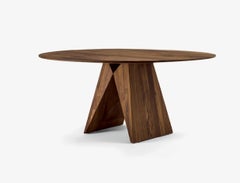 Round Table Riva 1920 Miya Design Setsu & Shinobu Ito Ø 180 cm 70.9 inch Walnut