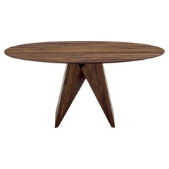 Round Table Riva 1920 Miya Design Setsu & Shinobu Ito Ø 180 cm 70.9 inch Walnut
