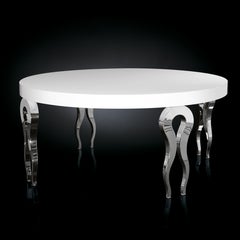 Round Table Silhouette, Wood and Steel, Italy