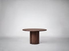 Round Table, Solid Warm Bro Oak, Handcrafted in Europe, Sculptural, Aperta Mokko