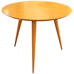 Round Table, Three Legs, Cherrywood, 1950s