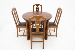 Round table with chairs in Art Deco style, POLAND, 1940s.
