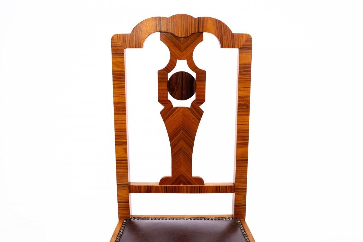 Runder Tisch mit Stühlen im Art-Déco-Stil, POLAND, 1940er Jahre. (Polnisch) im Angebot