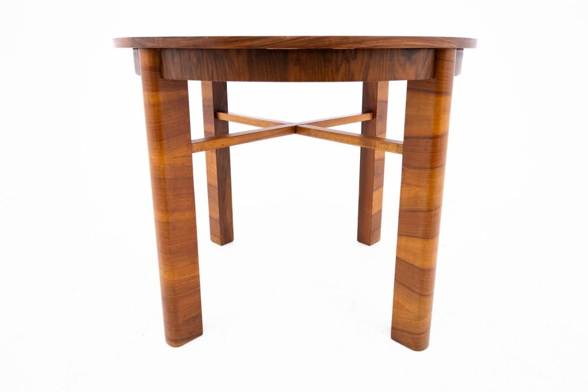 Runder Tisch mit Stühlen im Art-Déco-Stil, POLAND, 1940er Jahre. im Angebot 2