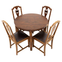 Round table with chairs in Art Deco style, POLAND, 1940s.