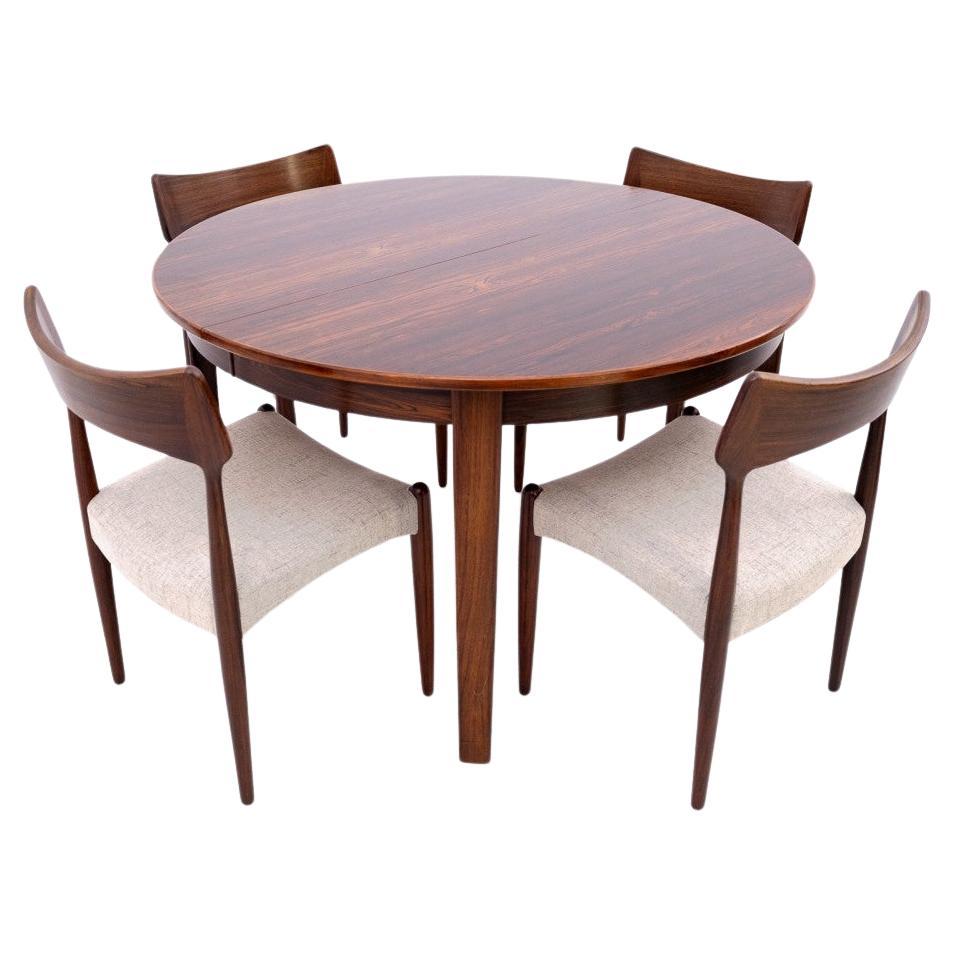 Round table with four chairs from the 1960s, Denmark.
