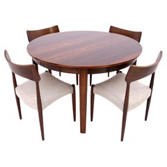 Round table with four chairs from the 1960s, Denmark.