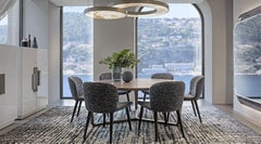 Runder Tisch mit Rahmen und Platte aus Massivholz Canaletto-Walnussholz Diameter 160 - 180
