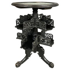 Round Table With Green Marble Inlays Early 20th Century