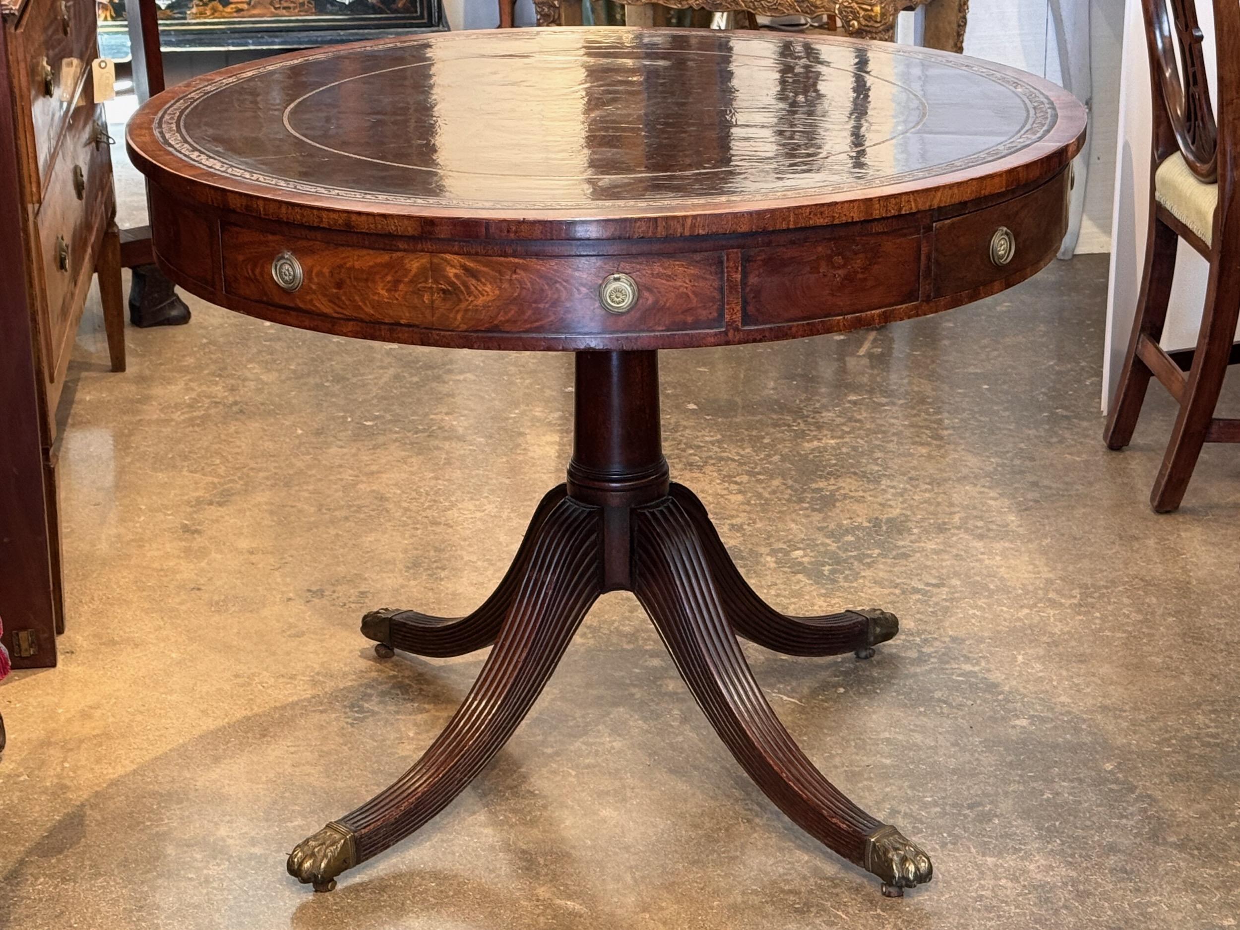 Round Table With Leather Top 5