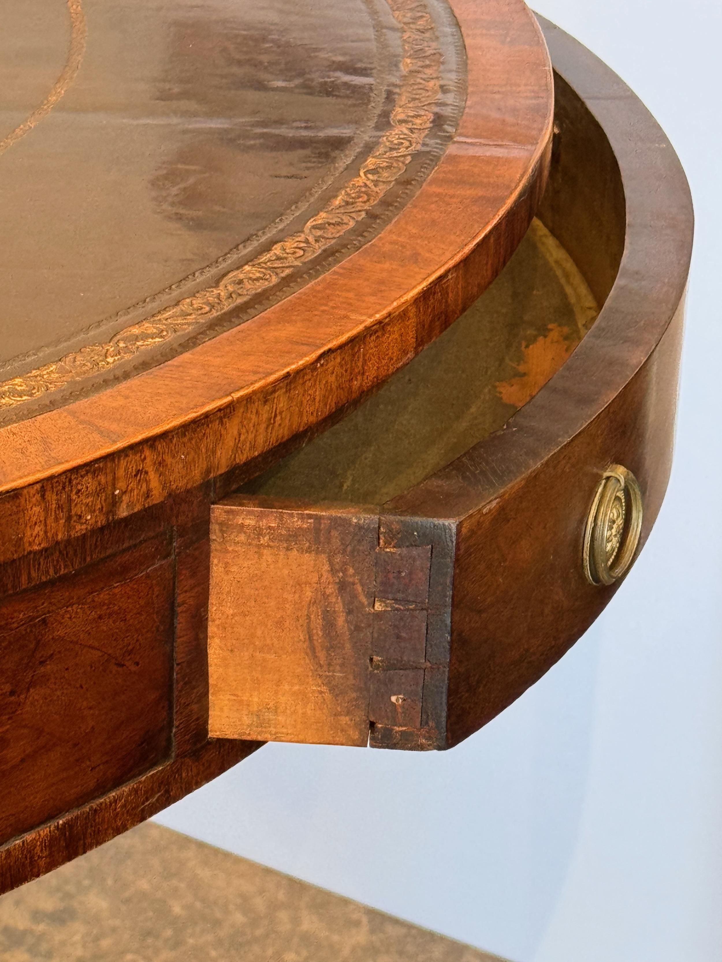 Round Table With Leather Top 2