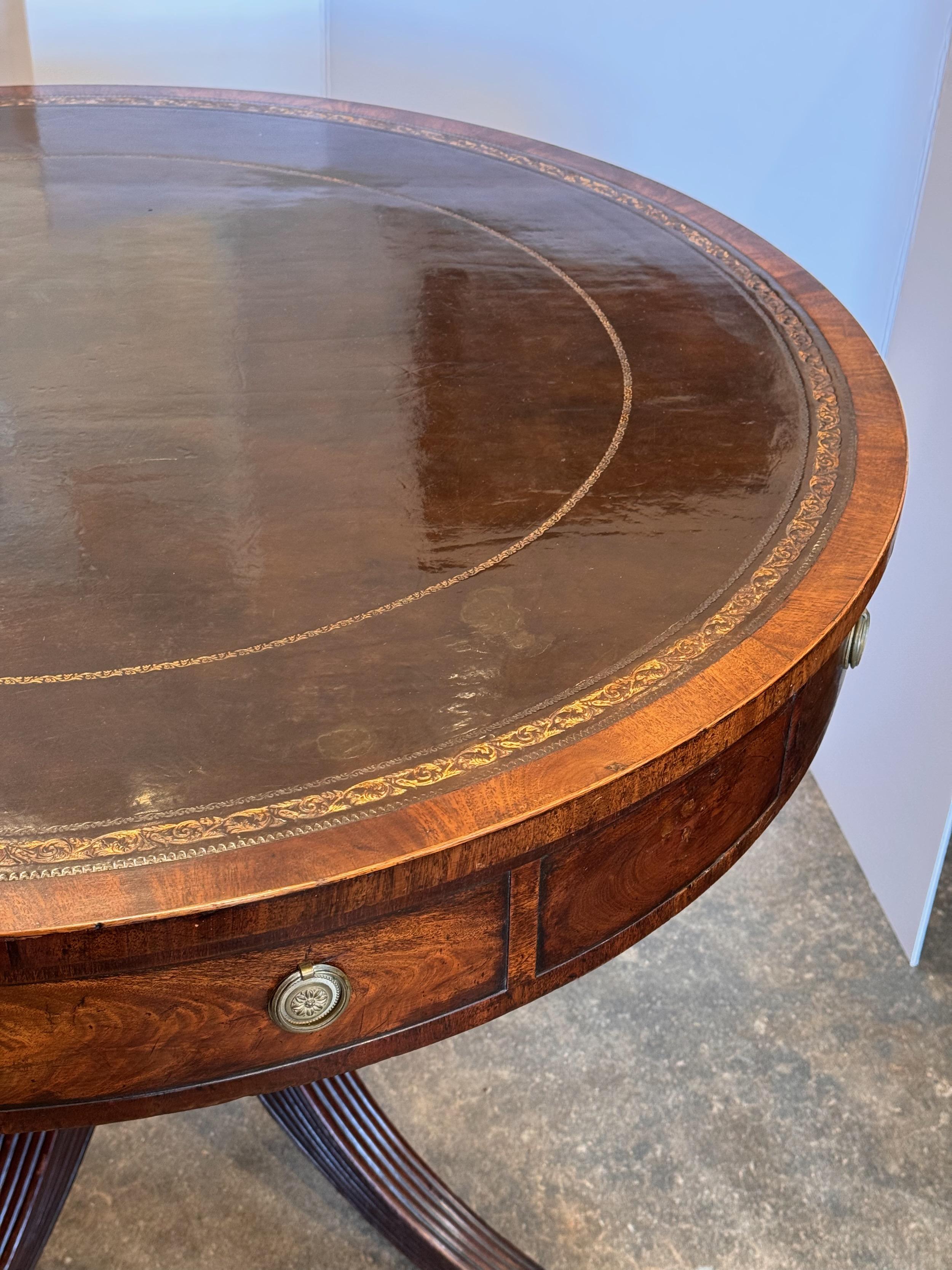 Round Table With Leather Top 4