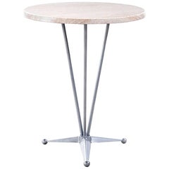Round Table with Steel Base and Werzalit Top, Garden Table or Bistro Table