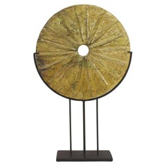 Round Tamegroute decor (khaki) with metal upholder