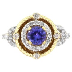 Round Tanzanite Ring with Diamonds