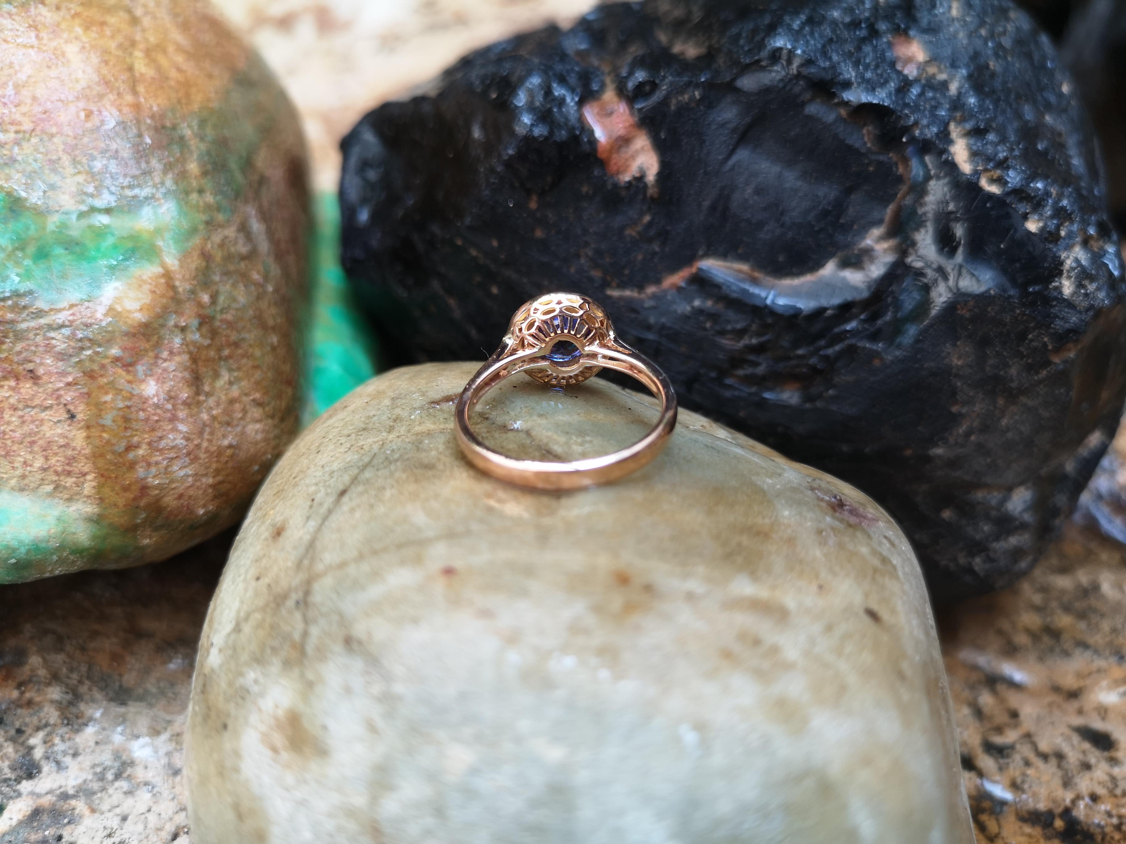 Round Tanzanite with Diamond Ring Set in 18 Karat Rose Gold Settings 2