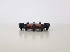 Round Teak and Metal Candleholder by Digsmed, Danish Design, 1964