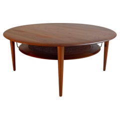 Round Teak Coffee Table by Peter Hvidt and Orla Molgaard Nielsen